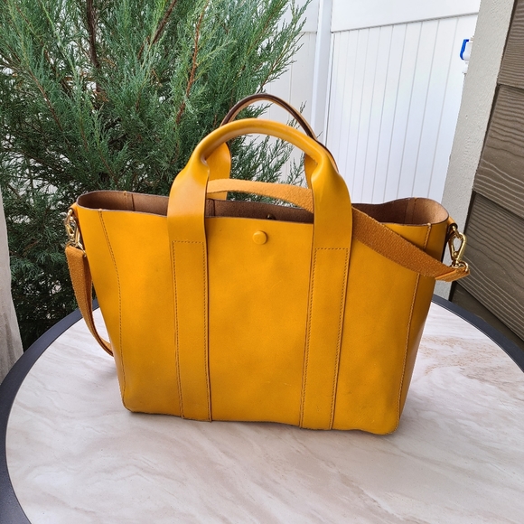 GAP Handbags - Gap Mustard Leather Tote Bag With Strap